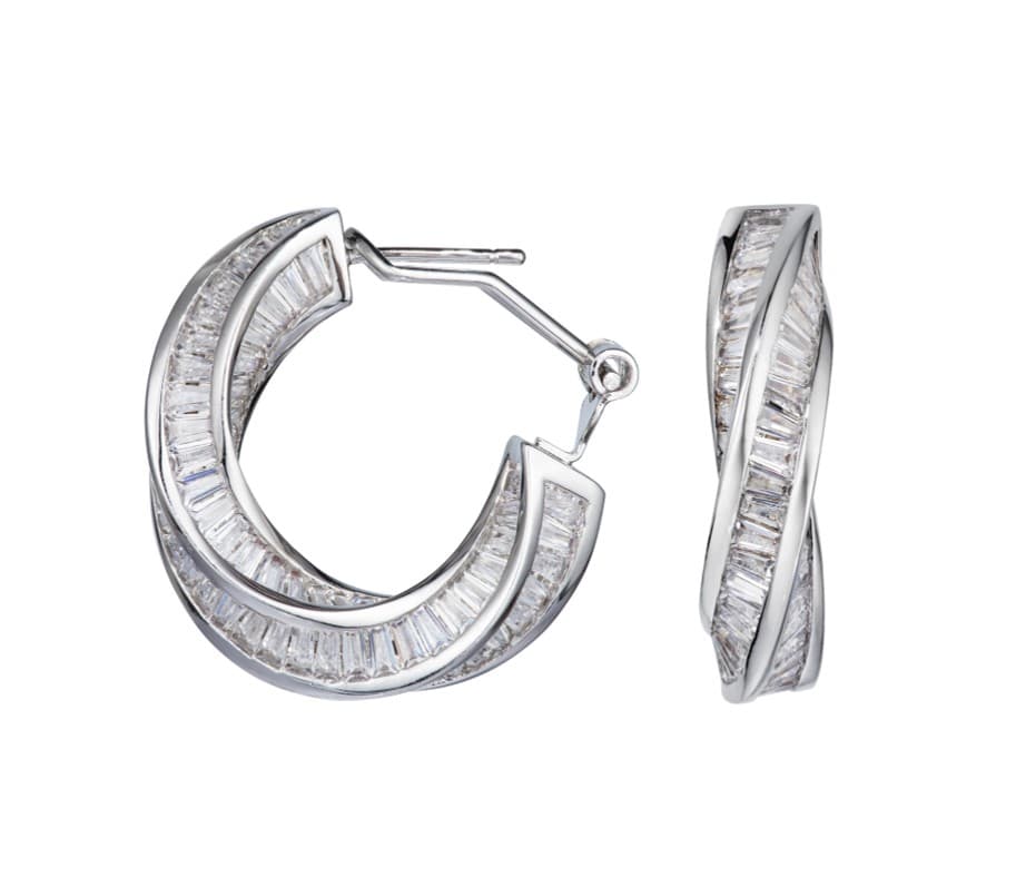 Серьги из латуни с фианит