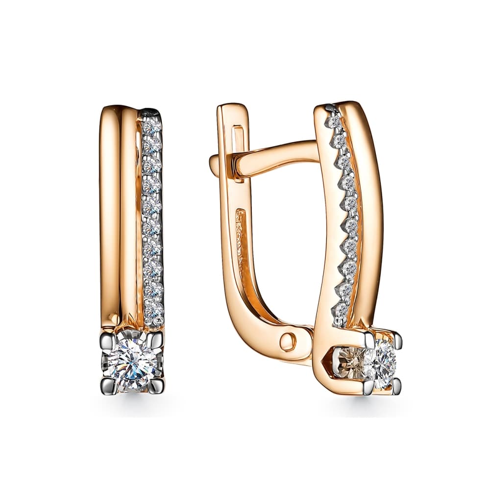 Серьги из золота 585 с бриллиантами