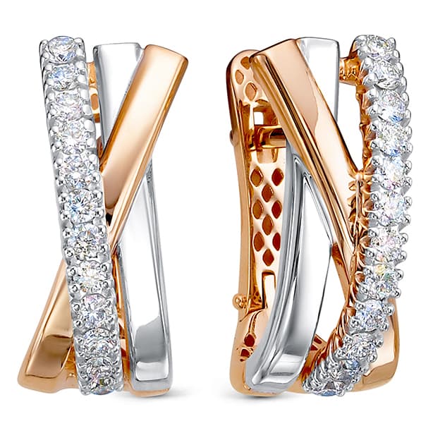 Серьги из золота 585 с бриллиантом