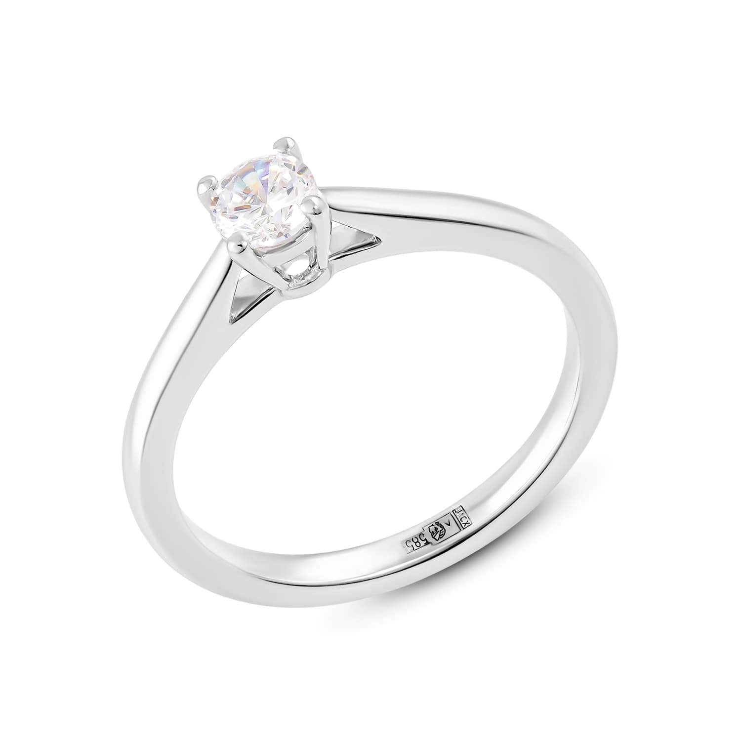 Кольцо из золота 585 с выращенным бриллиантом