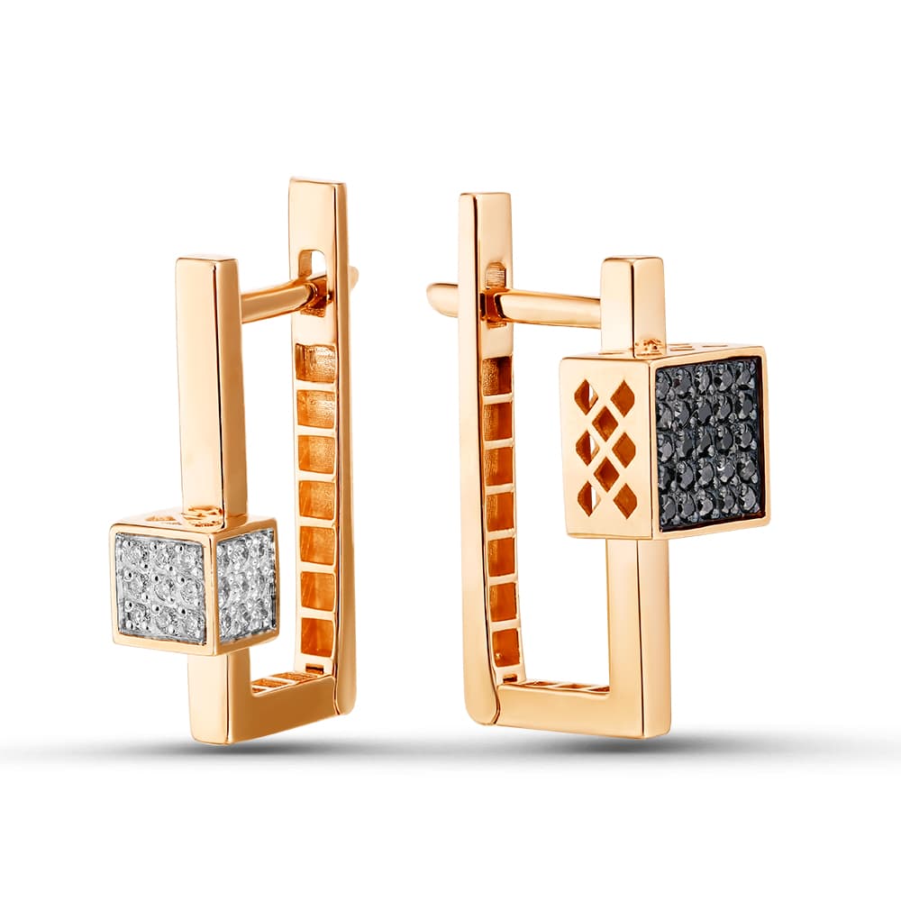 Серьги из золота 585 с  бриллиантом