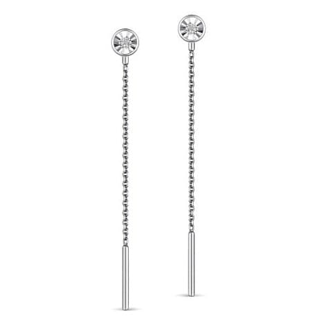 Серьги из серебра 925 с бриллиантами