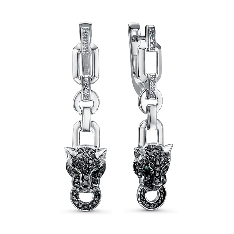 Серьги из золота 585 с бриллиантами