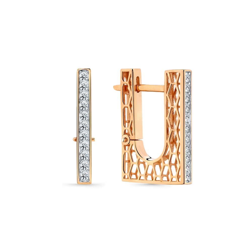 Серьги из золота 585 с  фианит