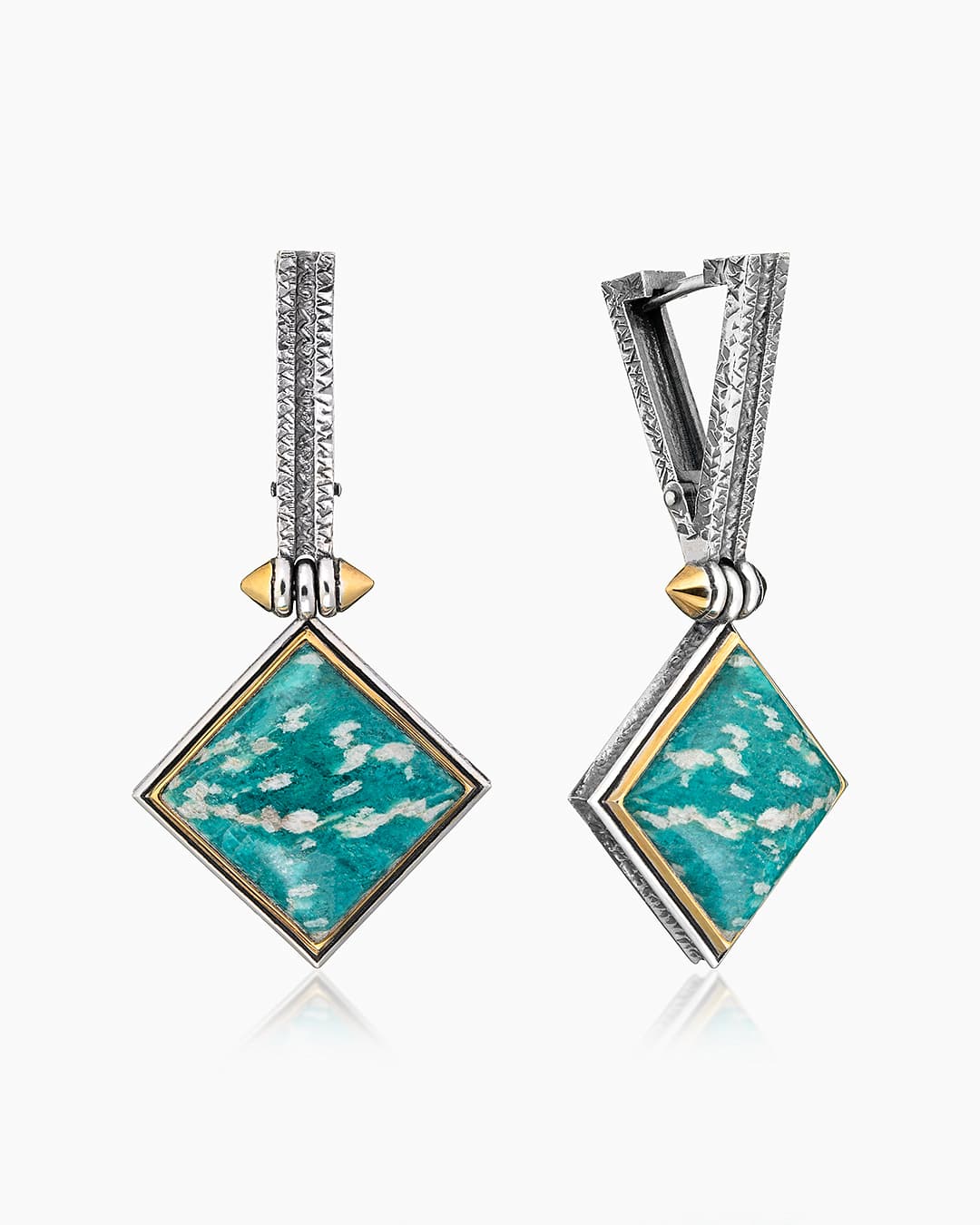 Серьги из серебра 925 с амазонитами