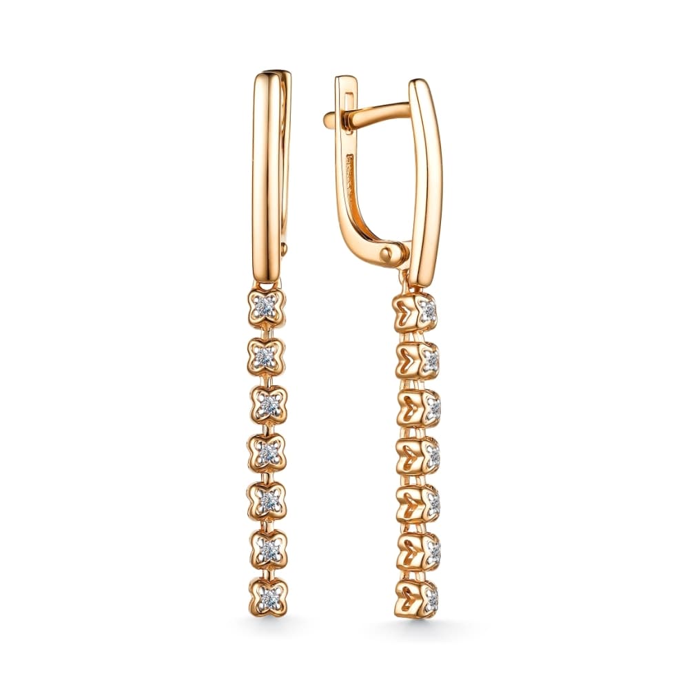 Серьги из золота 585 с бриллиантами