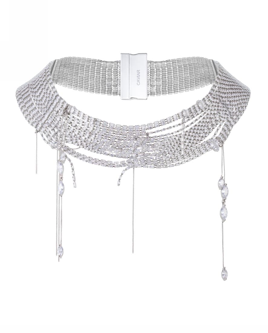 Колье из бижутерного сплава с фианит