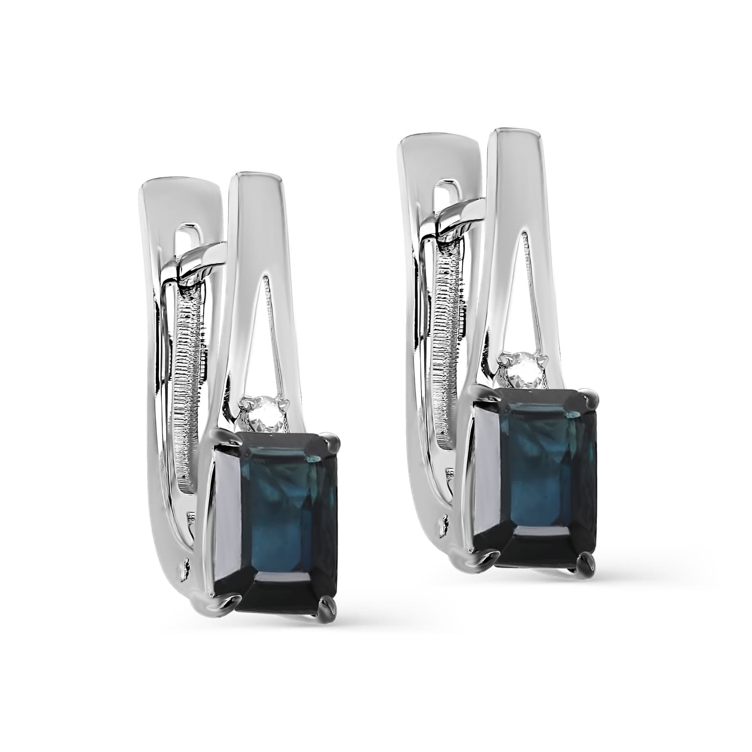 Серьги из золота 585 с сапфиром