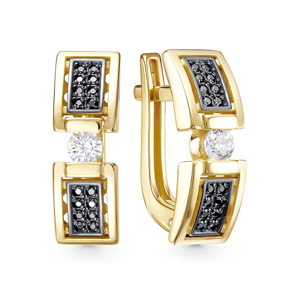 Серьги из золота 585 с фианитами