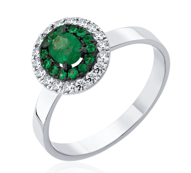 Кольцо из золота 585 с изумрудами