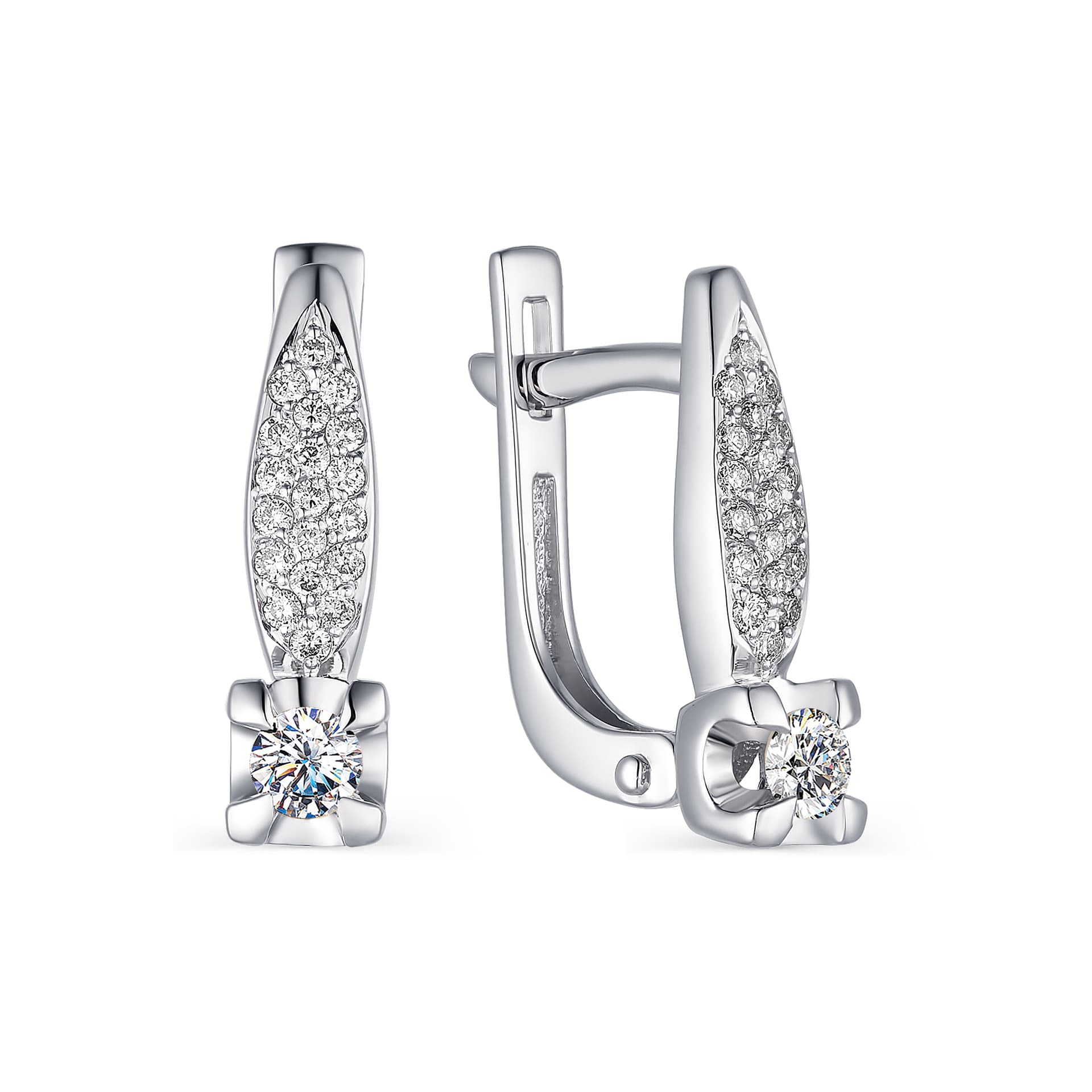 Серьги из золота 585 с бриллиантами