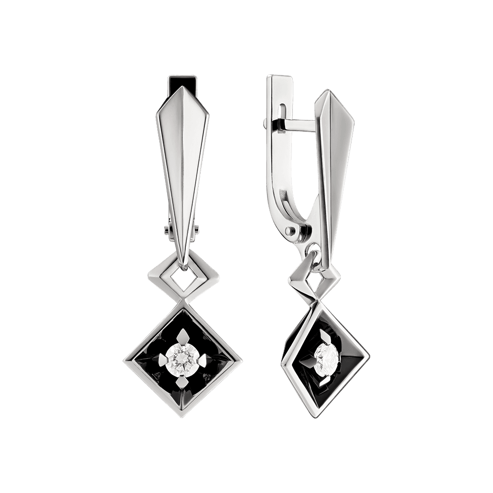 Серьги из золота 585 с бриллиантами