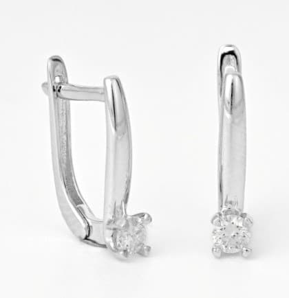 Серьги из серебра 925 с выращенными бриллиантами