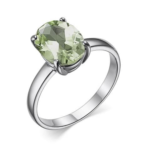 Кольцо из серебра 925 с празиолитами