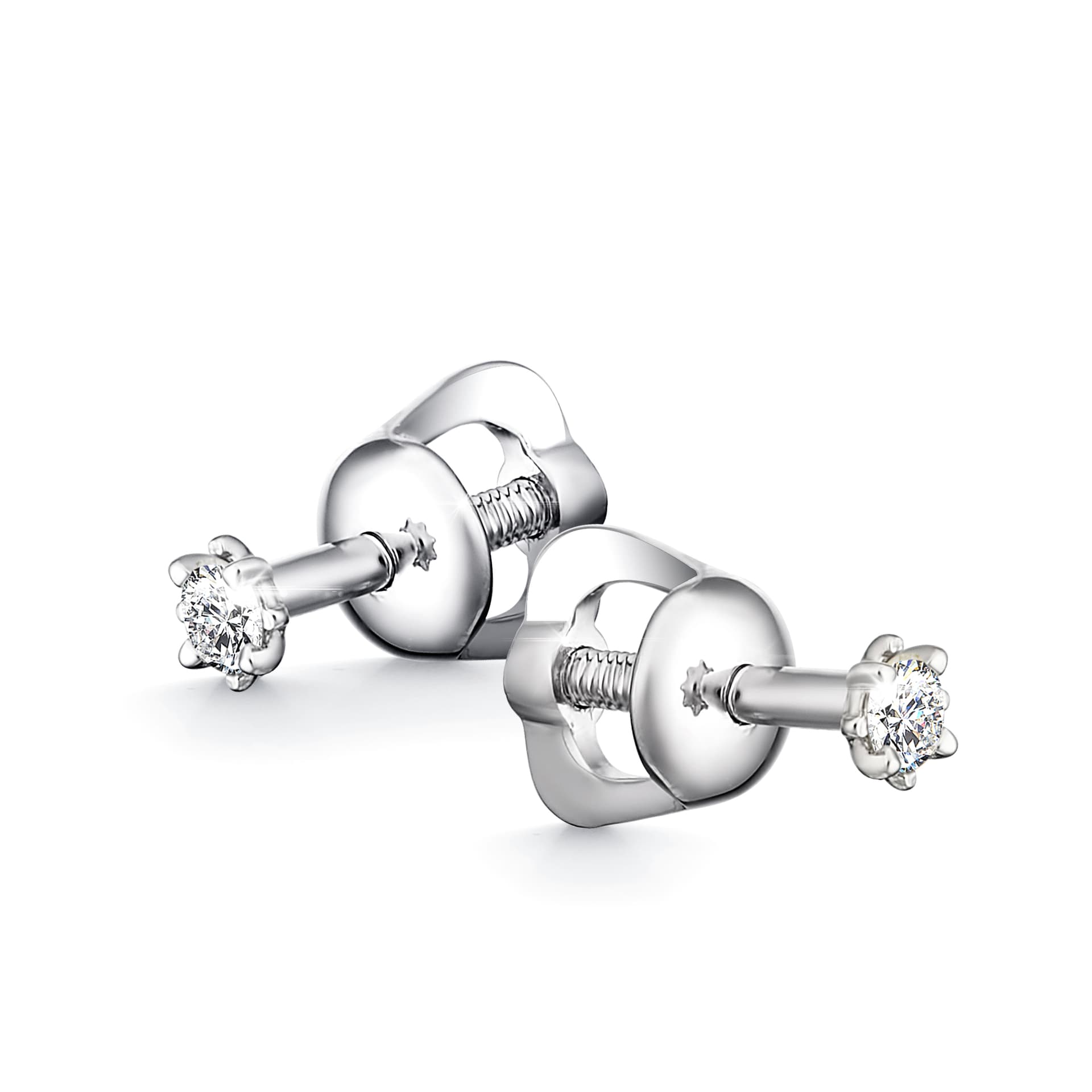 Серьги из золота 585 с  бриллиантом