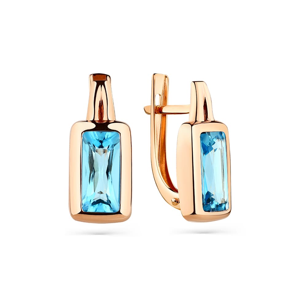 Серьги из золота 585 с  топазом