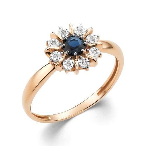 Кольцо из золота 585 с сапфирами