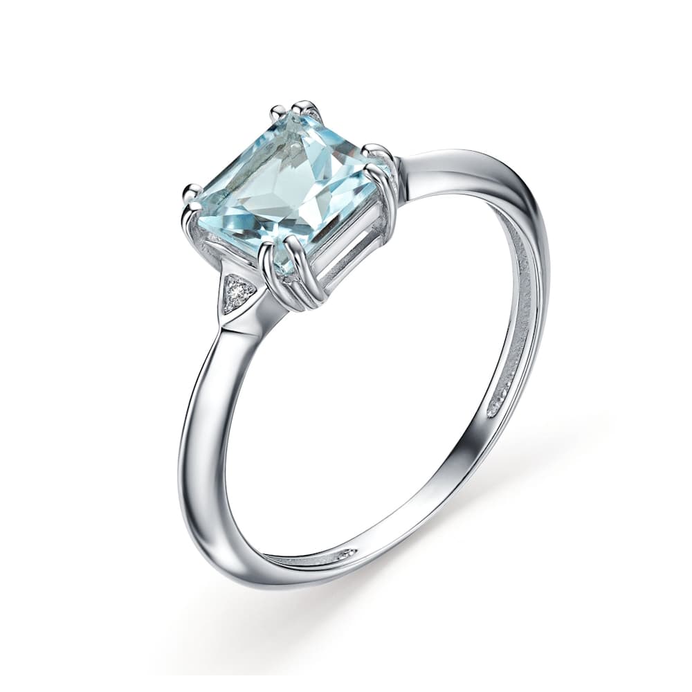Кольцо из серебра 925 с топазом sky blue