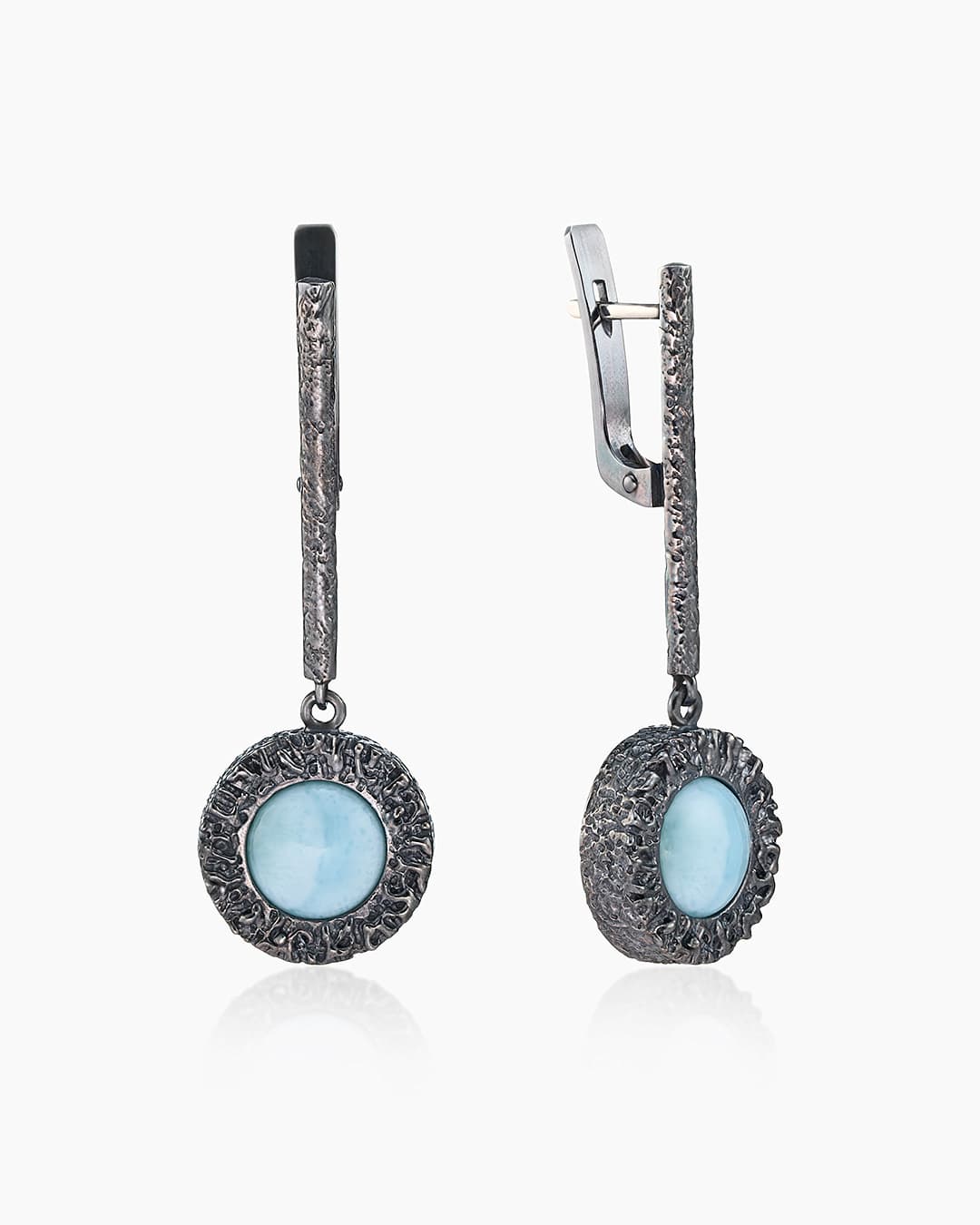 Серьги из серебра 925 с ларимарами