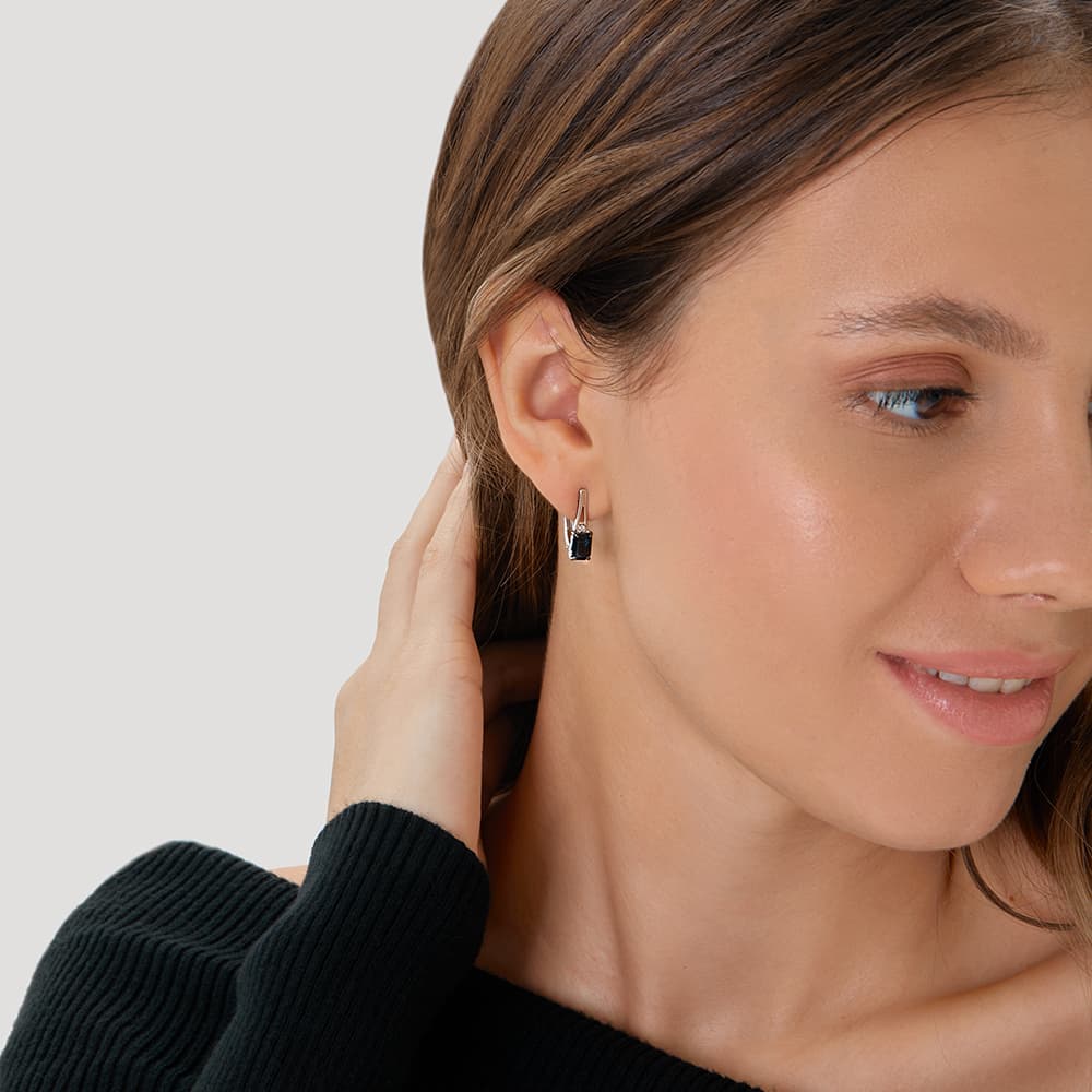 Серьги из золота 585 с сапфиром