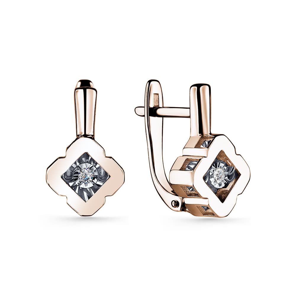 Серьги из золота 585 с бриллиантом