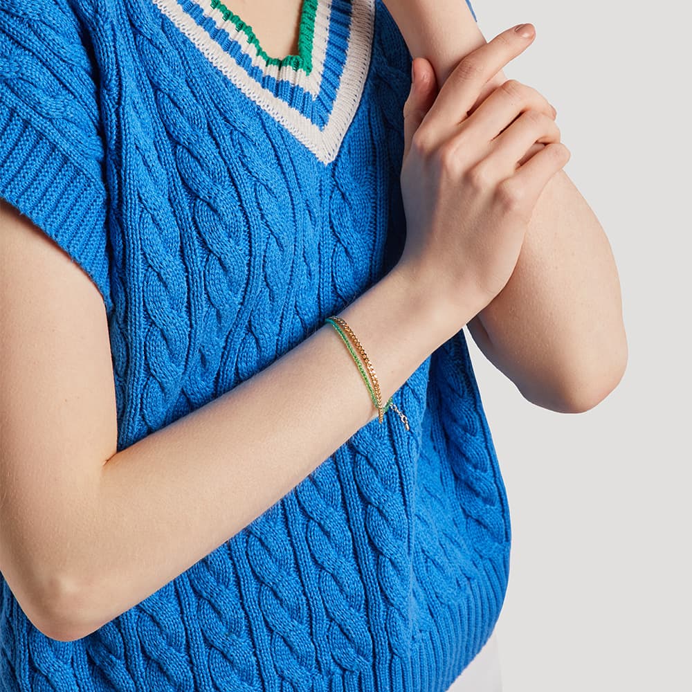 Браслет декоративный из стали с шпинелем