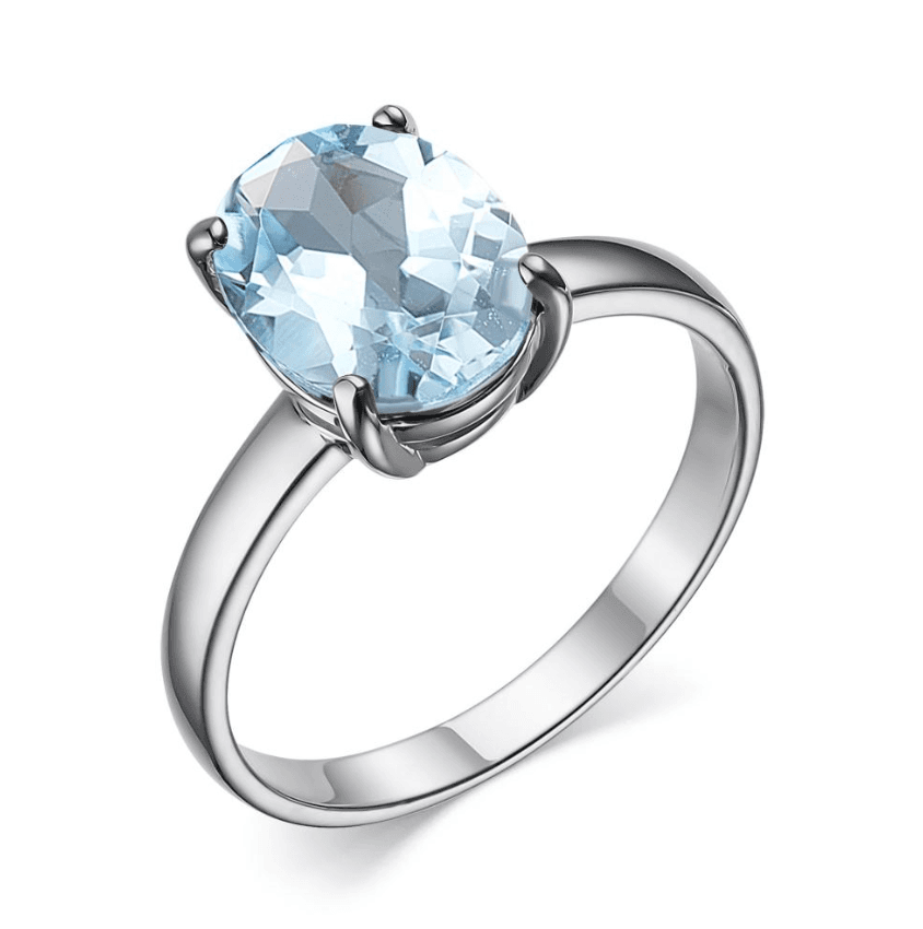 Кольцо из серебра 925 с топазами sky blue