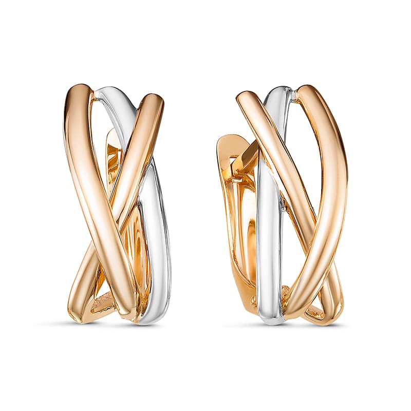 Серьги из золота 585 без вставки