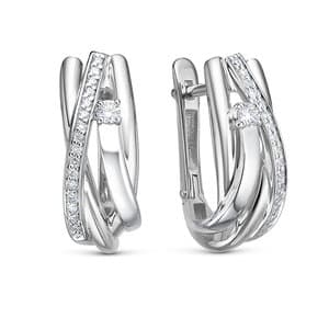 Серьги из золота 585 с бриллиантом