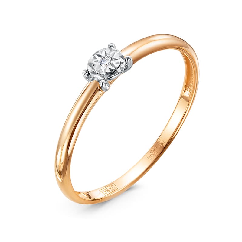 Кольцо из золота 585 с бриллиантом