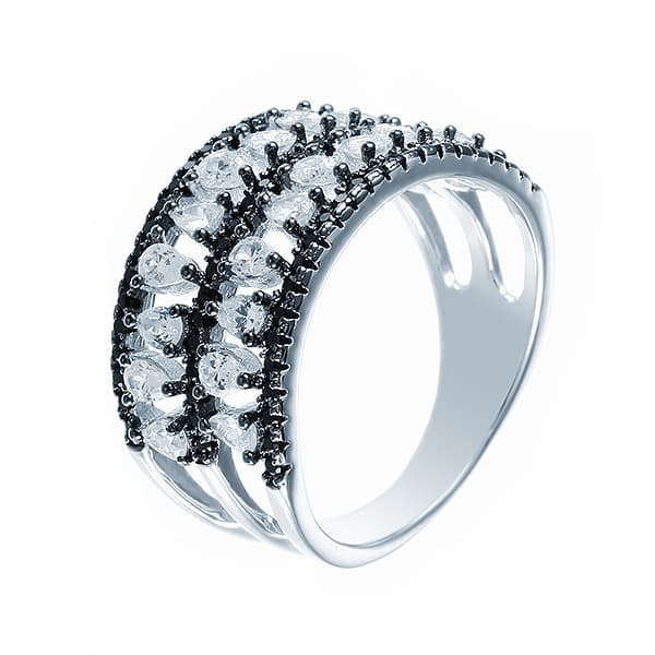 Кольцо из серебра 925 с фианитами