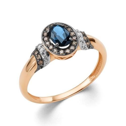 Кольцо из золота 585 с сапфирами