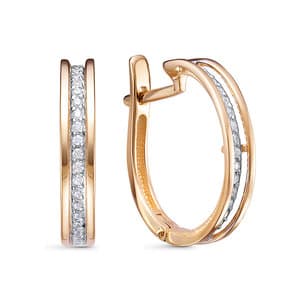 Серьги из золота 585 с фианит