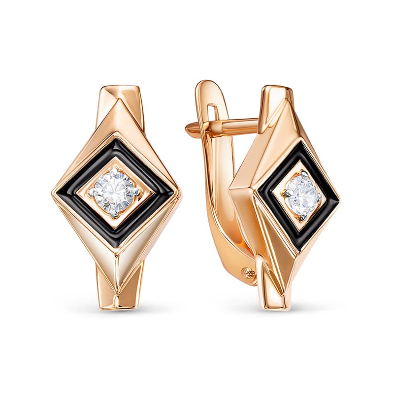 Серьги из золота 585 с эмалью