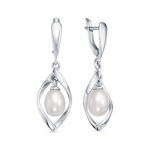 Серьги из серебра 925 с жемчугом