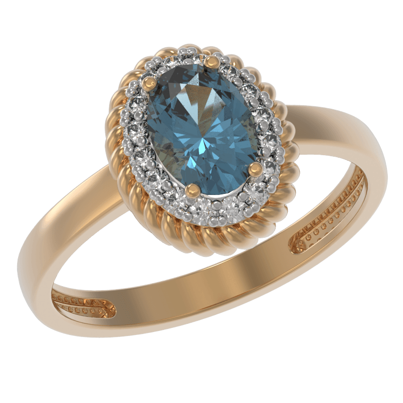 Кольцо из золота 585 с топазами