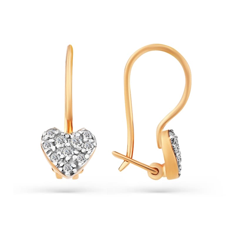 Серьги из золота 585 с фианитами