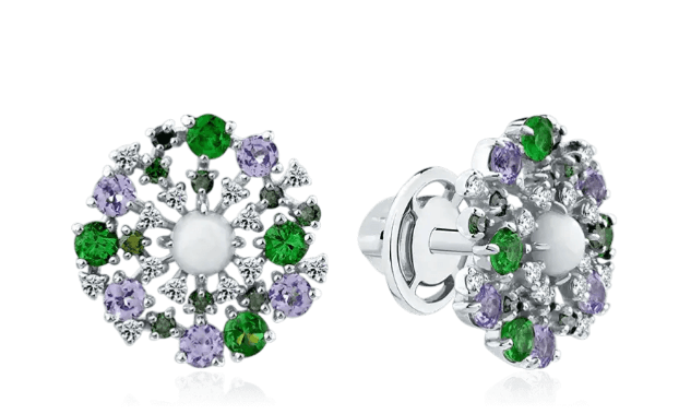 Серьги из золота 585 с агатами