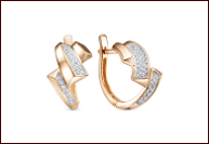 Серьги из золота 585 с фианитами