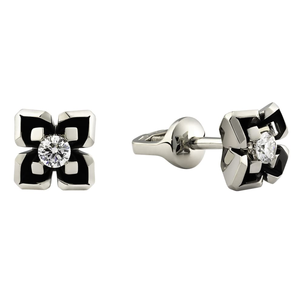 Серьги из золота 585 с бриллиантом