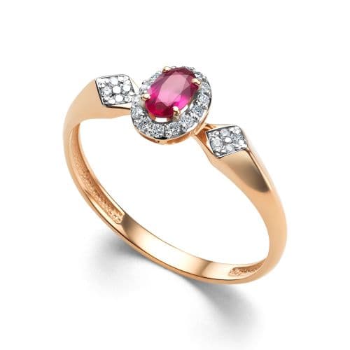 Кольцо из золота 585 с рубинами