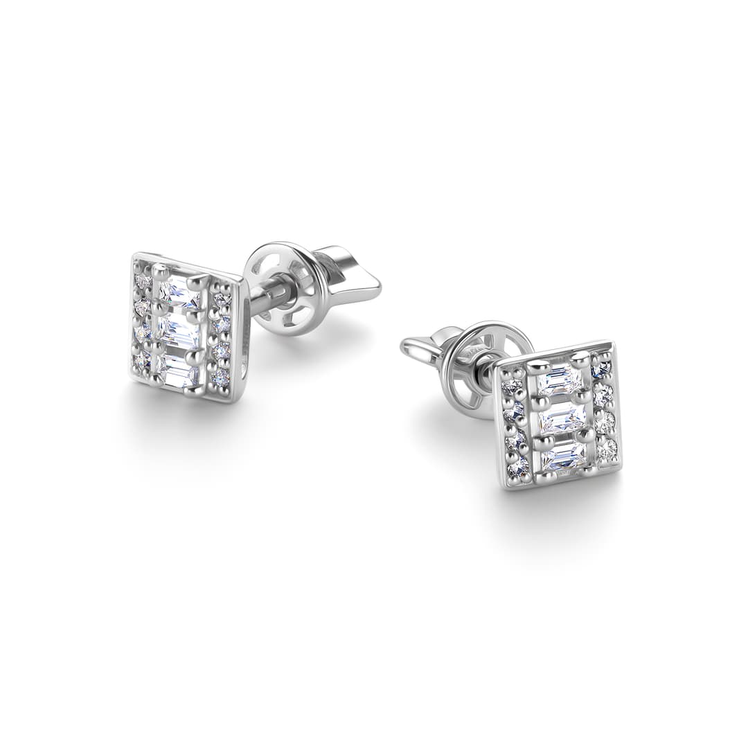 Серьги из золота 585 с  бриллиантом