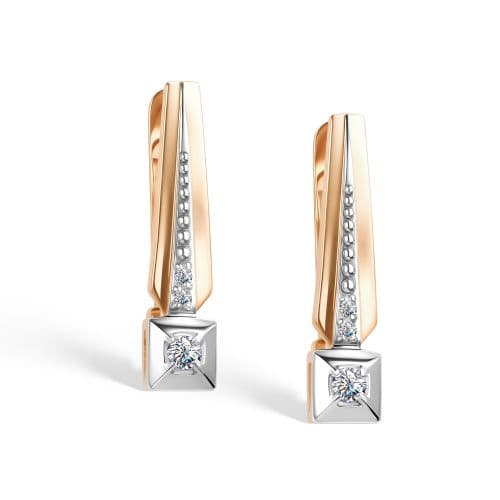 Серьги из золота 585 с бриллиантами