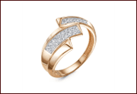 Кольцо из золота 585 с фианитами