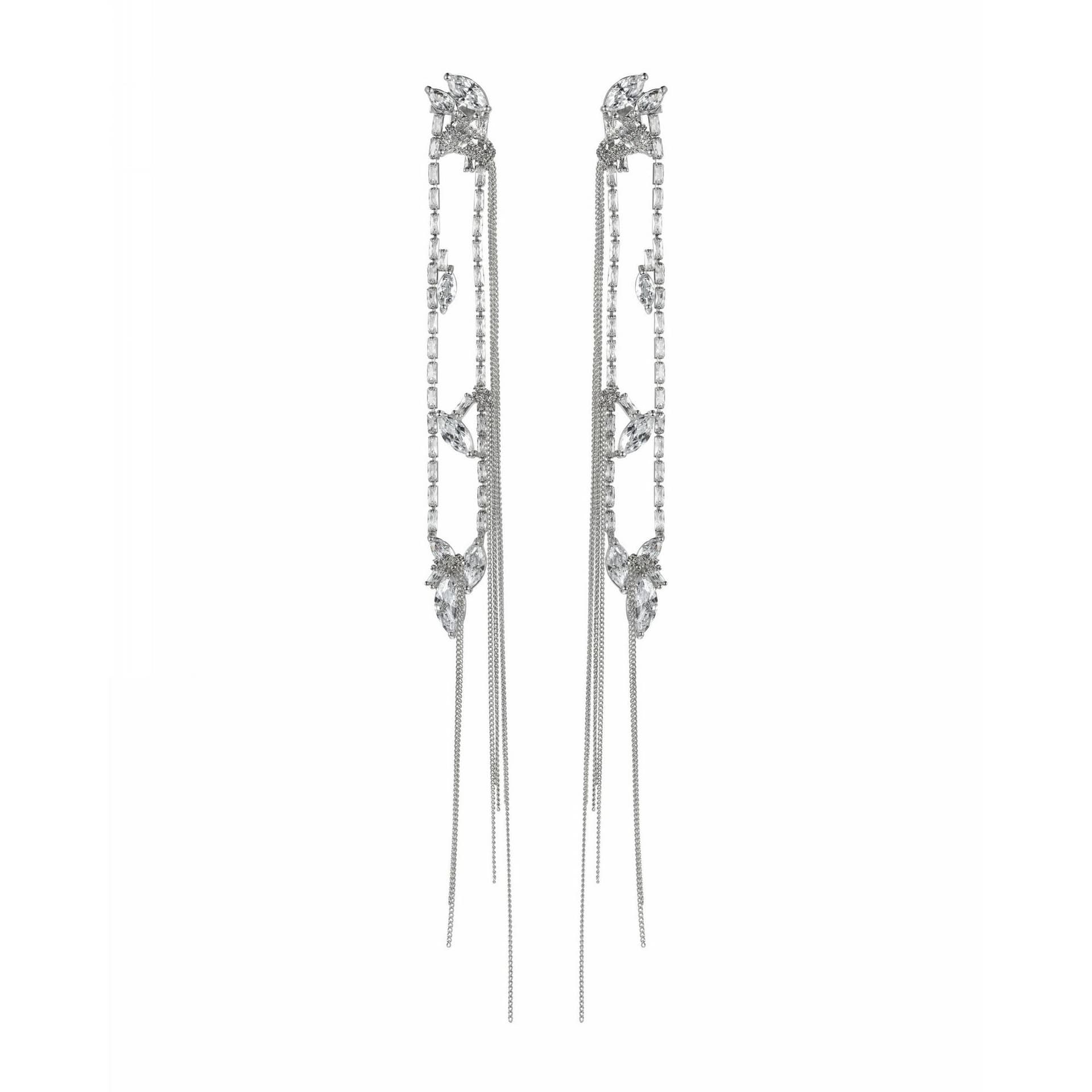 Серьги из стали с фианитами