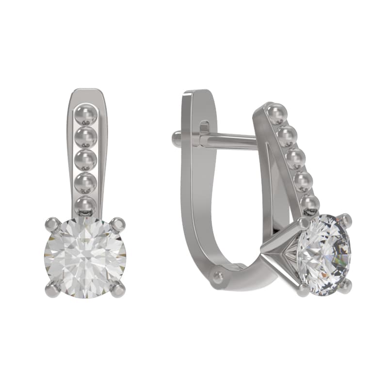 Серьги из серебра 925 с фианит