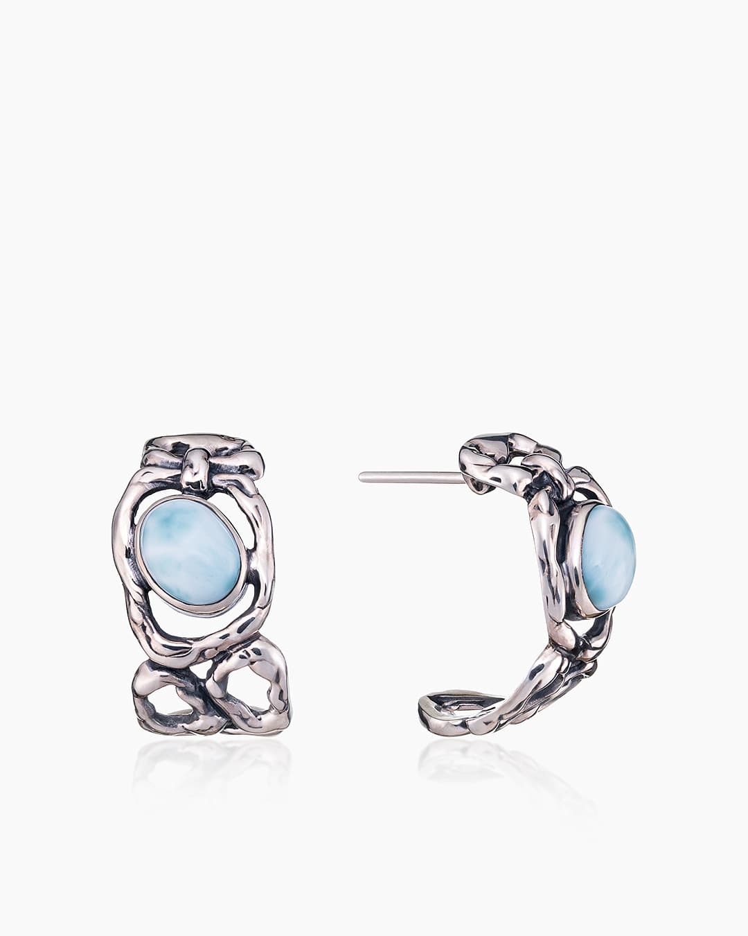 Серьги из серебра 925 с  ларимар