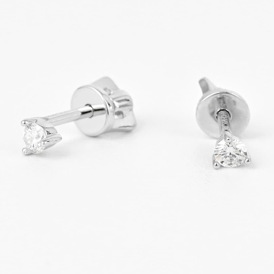 Серьги из серебра 925 с выращенными бриллиантами