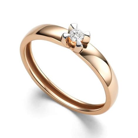 Кольцо из золота 585 с бриллиантами