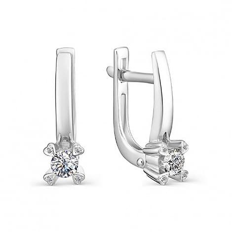 Серьги из золота 585 с бриллиантами